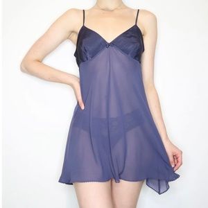Victoria's Secret Vintage Y2K Women's Sheer Babydoll Slip Chemise Mini Dress. XS